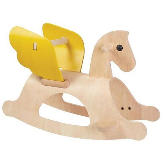 Jeu En Bois Pégase À Bascules - Plan Toys - Mixte - 32 X 63 X 43.5 Cm - A Partir De 12 Mois Jaune