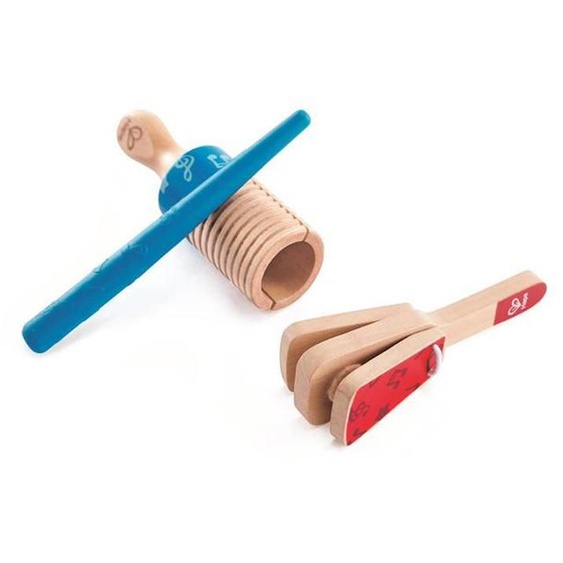 Jouet En Bois - Hape - Duo De Percussion - Jeux Premier Âge - Jeux Déveil - Jouets Musicaux Bleu