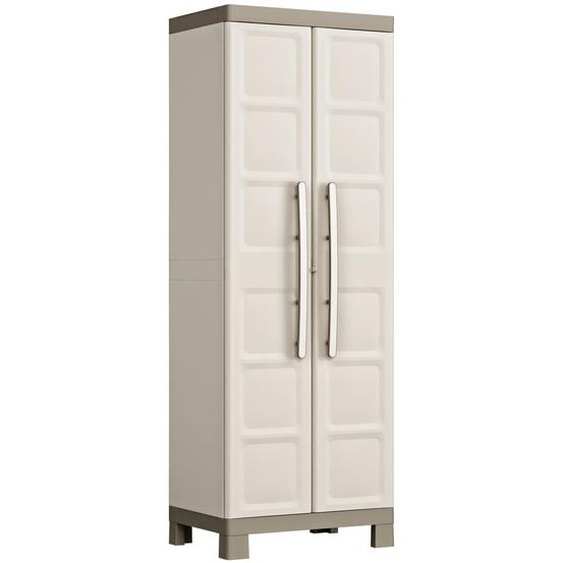 Keter Armoire de rangement à étagères Excellence Beige et taupe 182 cm