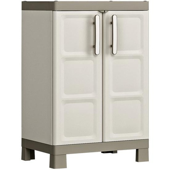 Keter Armoire de rangement basse Excellence Beige et taupe 97 cm