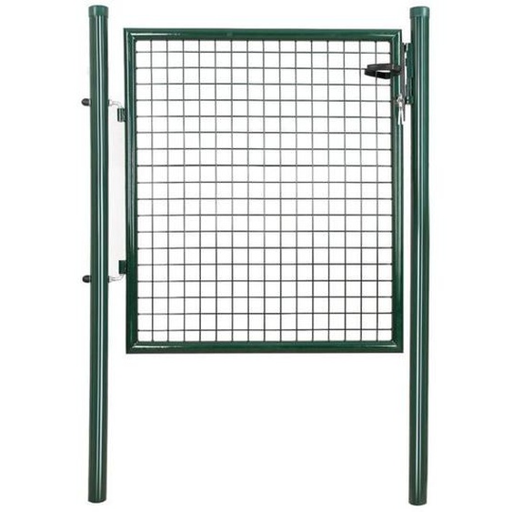 Kit complet portillon grillage de jardin potager en acier galvanise 106 x 6 x 150 cm avec serrure