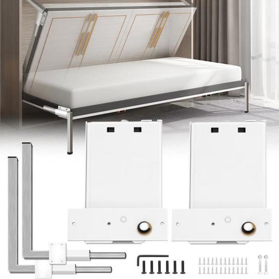 Kit De Lit Escamotable -Vevor -Charge 250 Kg, Acier Inox - Kit De Support À Ressort Pour 0,9 À 1,2 M Lit Murphy - Appartement, Hôtel