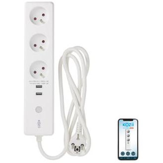 KOZii - Multi prise connectée KOZII 16A 3680W max avec 3 prises et 2 ports USB - KMPRI3680