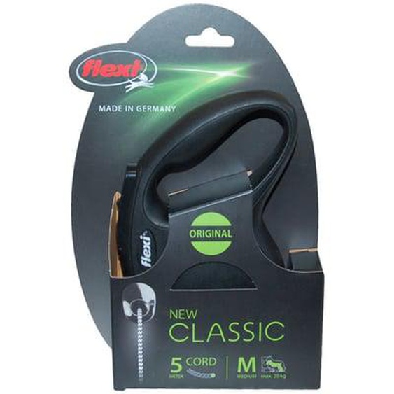 Laisse à enrouleur cordon FLEXI New Classic Taille M noir