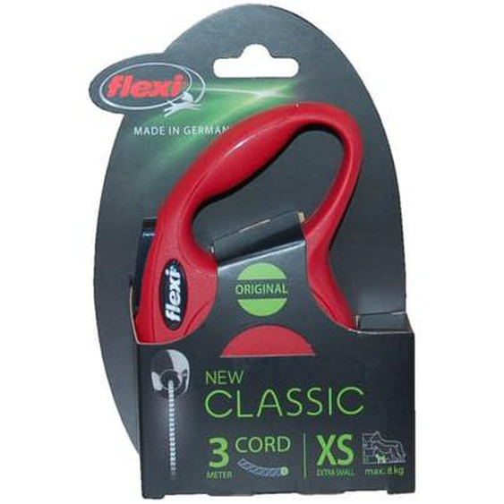 Laisse à enrouleur cordon FLEXI New Classic  taille XS rouge