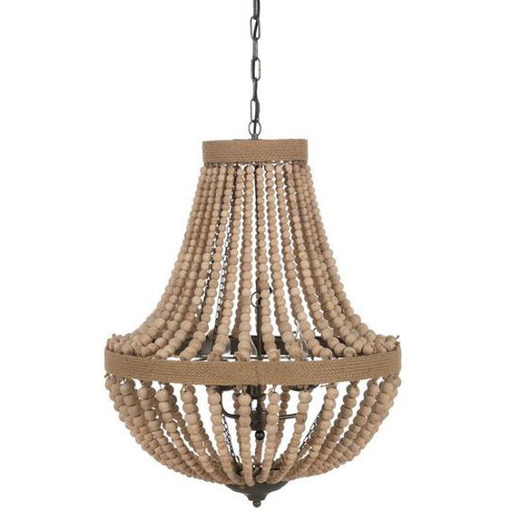 Lampe à suspension - BigBuy Home - Métal et bois de chêne - 60x60x80 cm - E27 - Style contemporain