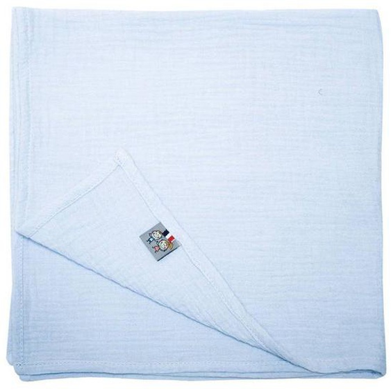 Lange En Gaze De Coton - Sevira Kids - Jeanne Bleu - Douceur Et Délicatesse - Lavable Et Réutilisable - 60x60 Cm Bleu