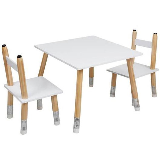 LAPIS - Ensemble Table et 2 Chaises Enfant Base Crayons