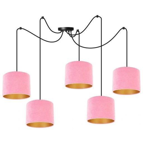 Light-Home Milan SpiderSuspension Luminaire Lustre Araignée - Matériel - À 5 Lumières - Rose et Or