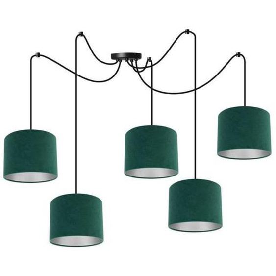 Light-Home Milan SpiderSuspension Luminaire Lustre Araignée - Matériel - À 5 Lumières - Vert et Argent