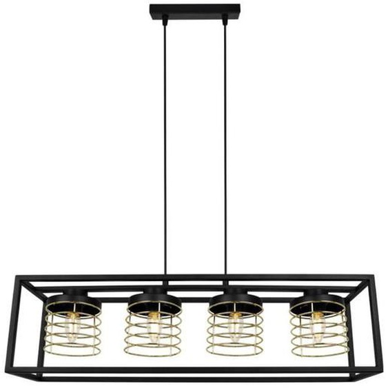 Light-Home Rasti Cage Abat Jour Suspension Luminaire Lustre - Moderne - Metal et Verre - À 4 Lumières - Or