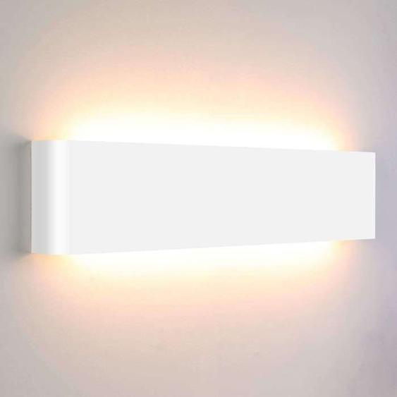 Lightess Applique Murale LED 18W 40cm pour Chambre Enfant, Salon, Escalier, Couloir, Salle de Bain, Hôtel. Blanc Chaud