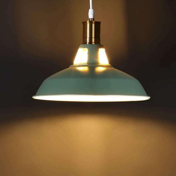 Lightess Suspension Industrielle Rétro Vintage E27 Lightess, Culot Edison, Lumière Métal pour Cuisine Chambre Salon Vert