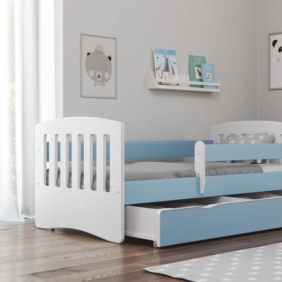 Lit Classique 1, Bleu, Sans Tiroir, Matelas 160/80