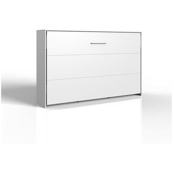 Lit escamotable horizontal 120x200 - L212 cm - 212 cm X 43 cm X 134 cm - CaliCosy Blanc