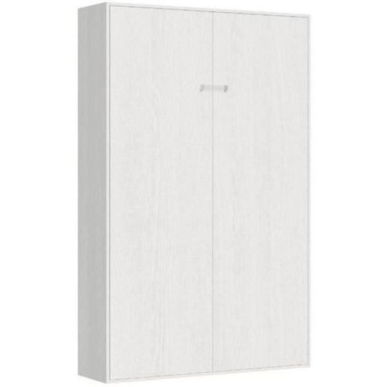 Lit escamotable vertical 140x190 cm bois blanc Kanto