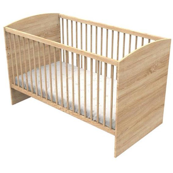 Lit Évolutif 140x70 - Little Big Bed En Bois Décor Chêne Doré Beige