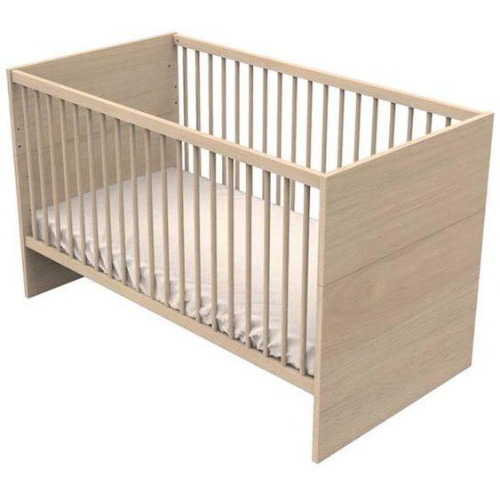 Lit Évolutif 140x70 - Little Big Bed En Bois Décor Chêne Suave Beige