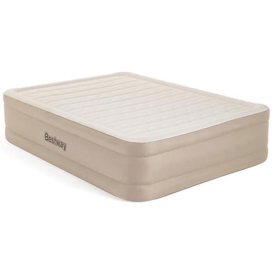 Lit gonflable Bestway matelas 2 places 203x152x46cm Beige et blanc