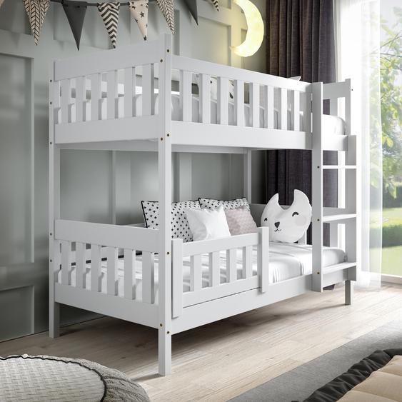 Lit  LILA pour enfant - Blanc - 80 cm x 160 cm - Pin Massif