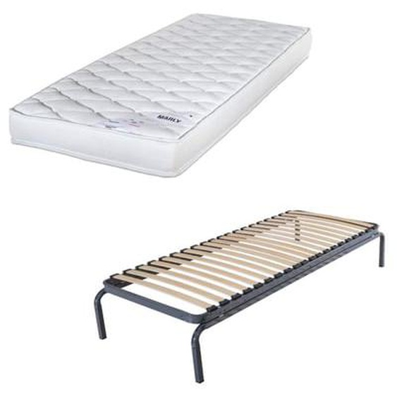 Lit métal gigogne + matelas Marly