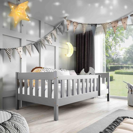 Lit  NAOMIE pour enfant - Gris - 80 cm x 160 cm - Pin Massif