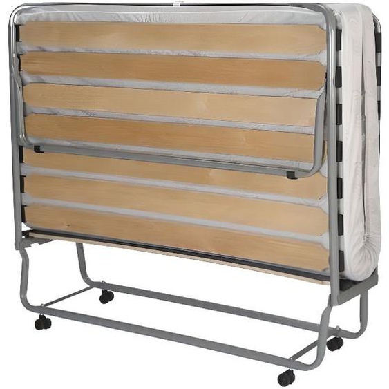 Lit pliant 120 cm LUXE - COREME - Modèle LUXE - 17 lattes larges - Matelas haute densité