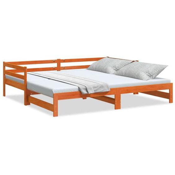 Lit simple - 90x200 cm, lit de repos 2 en 1 Lit de jour et lit gigogne bois massif CHY48808979