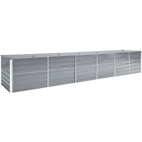 Lit surélevé de jardin Acier galvanisé 480x80x77 cm Gris