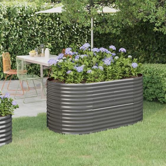 Lit surélevé de jardin Acier thermolaqué 152x80x68 cm Gris