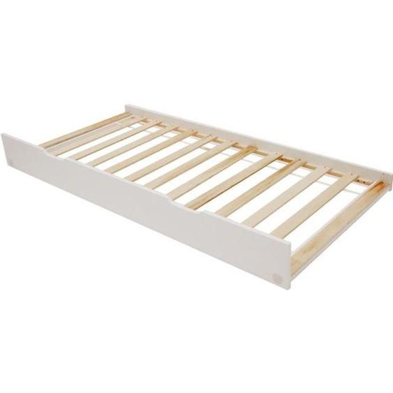 Lit-tiroir blanc pour lit MARCEAU Blanc - HAPPY GARDEN - Chambre - Blanc et marron - Bébé - 94 cm - 190 cm