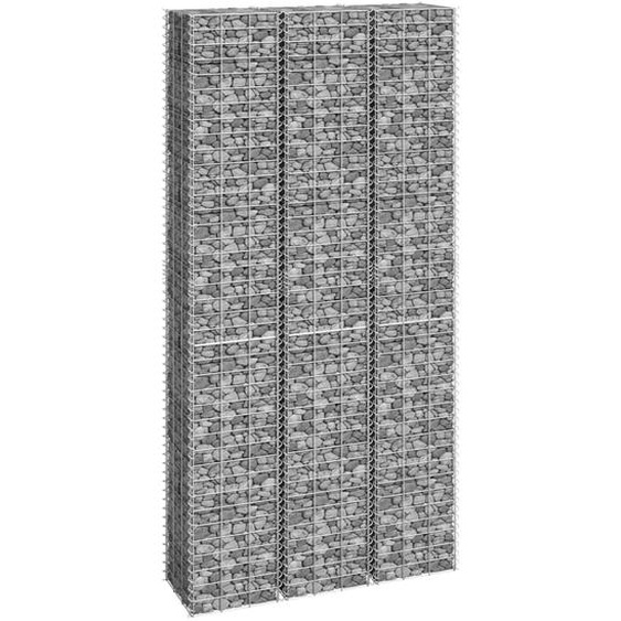 Lits surélevés en gabion 3 pcs 30x30x200 cm Fer