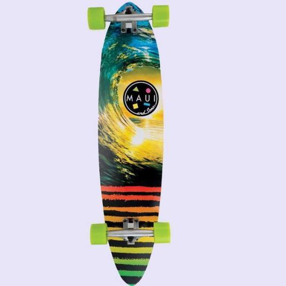 Longboard Pintail - Maui & Sons - 39 Pouces - Jaune - Pour Skate Park Et Urbain Jaune