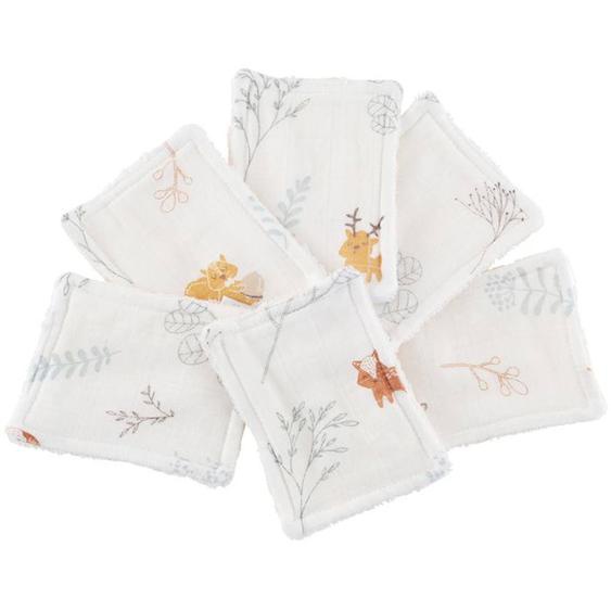 Lot De 12 Lingettes Lavables Coton Bio* Dream Forest Beige