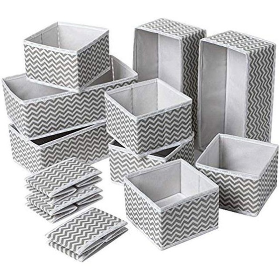 Lot de 12 Organisateur de Tiroir Pliable Non-tissé pour sous-vètements, Soutien-Gorges, Cravates, Chaussettes Boîte de Rangement