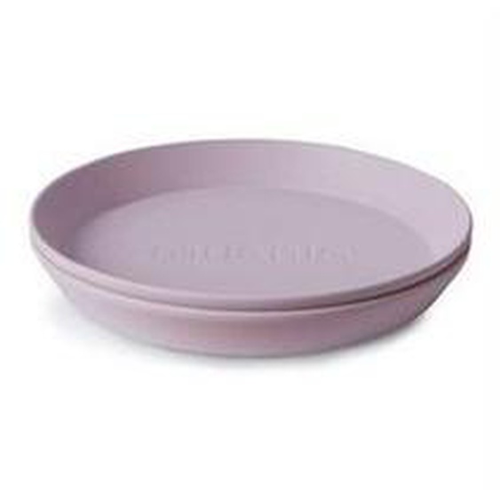 Lot De 2 Assiettes Rondes Violet Soft Lilac - Repas Bébé Et Enfant - Mushie Violet