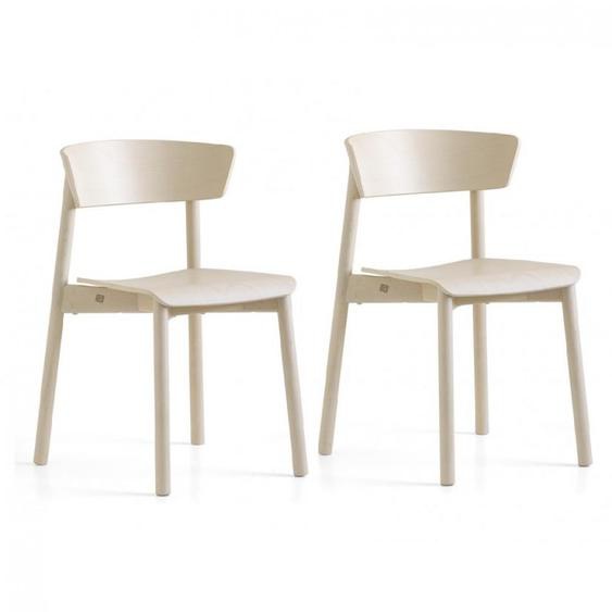 Lot de 2 Chaises CLELIA hêtre blanchi