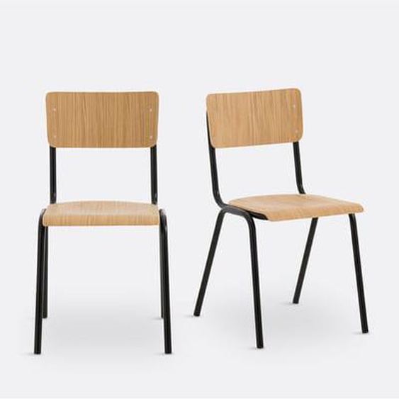 Lot de 2 chaises décolier empilables, Hiba