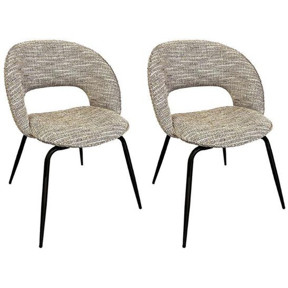 Bobochic - Lot de 2 chaises DOMI tissu chiné