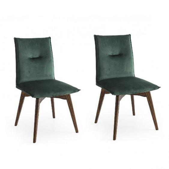 Lot de 2 Chaises  MAYA structure bois assise vert