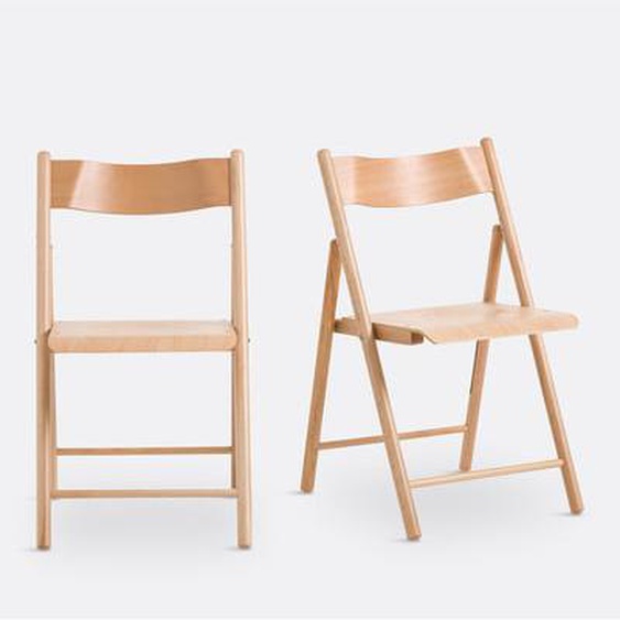 Lot de 2 chaises pliantes hêtre, Panni