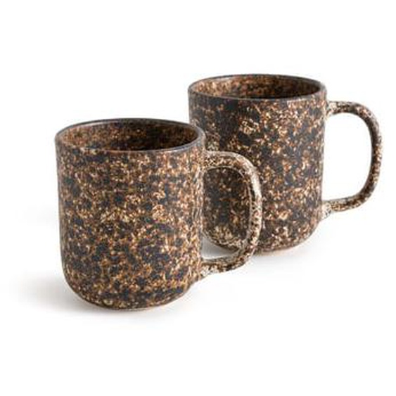 Lot de 2 mugs en grès émaillé mat, Rusty