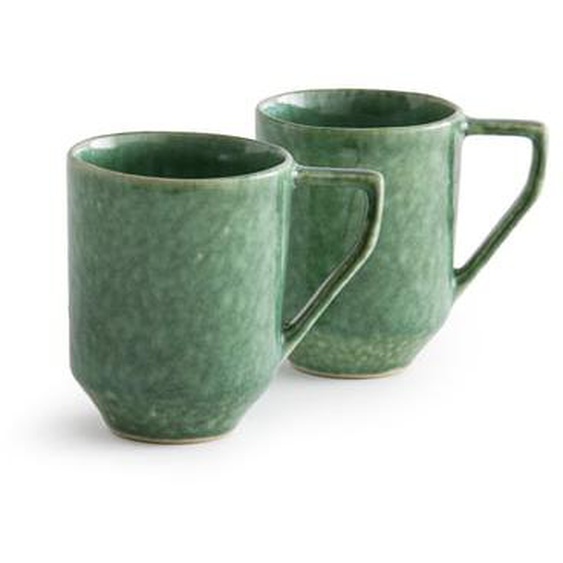 Lot de 2 mugs en grès émaillé réactif, Obidos