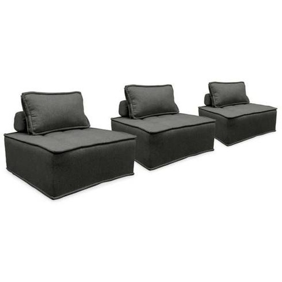 Chauffeuses pour canapé modulables SWEEEK - Gris - 3 places - Coussins moelleux - Design contemporain