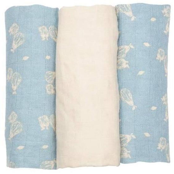 Lot De 3 Langes 70x70 Trois Kilos Sept - Bleu - Douceur Et Absorption Bleu