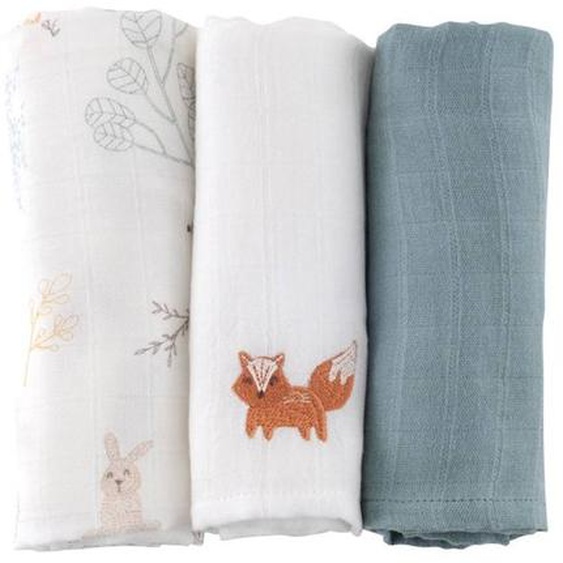 Lot De 3 Langes En Coton Bio* Dream Forest Beige