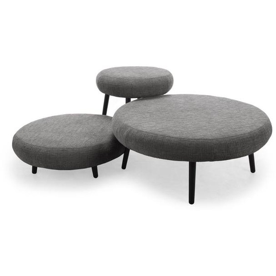 Bobochic - Lot de 3 poufs EDEN tissu texturé