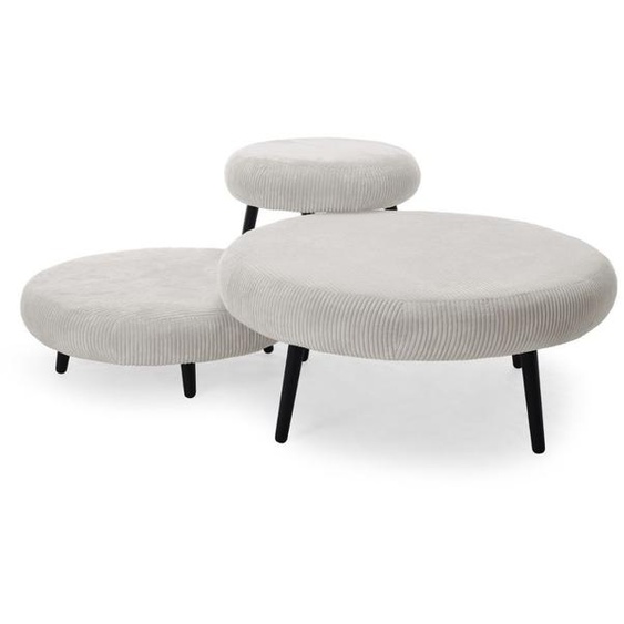 Bobochic - Lot de 3 poufs EDEN tissu velours côtelé