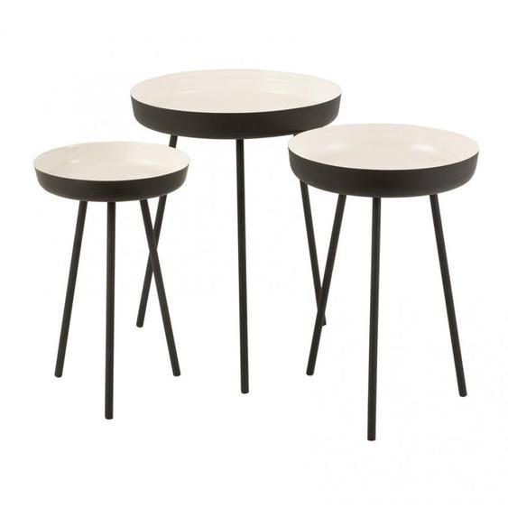 Lot de 3 tables dappoint Noir / Blanc