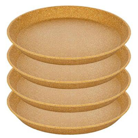 Lot de 4 assiettes Bio Circular Connect Ø20,5 cm bois clair